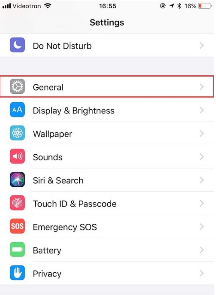 iPhone Settings General